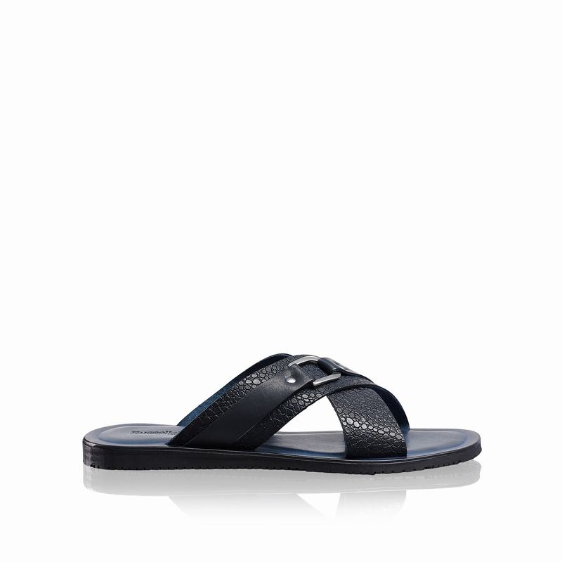 Russell & Bromley Dream Slide Sandals Mens Blue [MGZ9873ZZ]